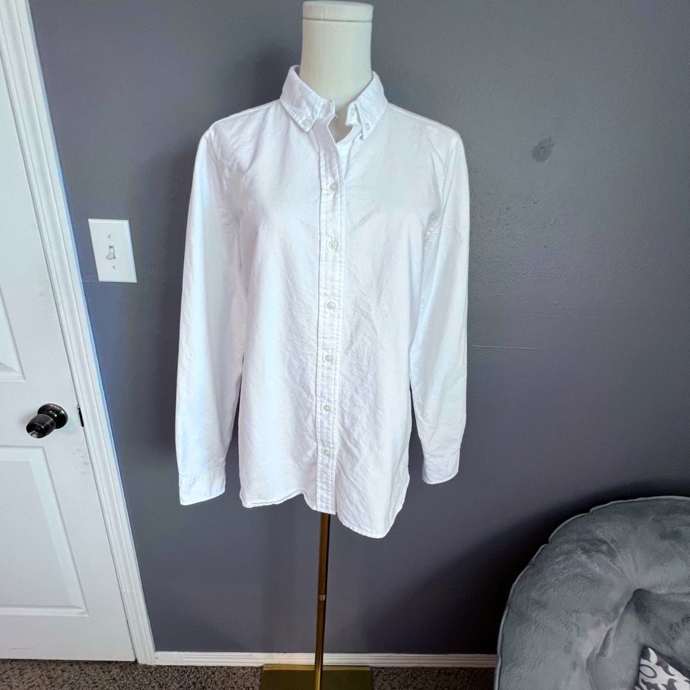 Brooks Brothers Women's Casual Preppy Oxford Cloth Shirt White Size Small